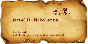 Antalfy Nikoletta névjegykártya