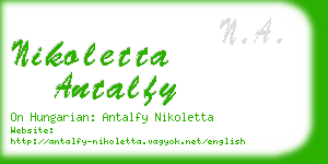 nikoletta antalfy business card